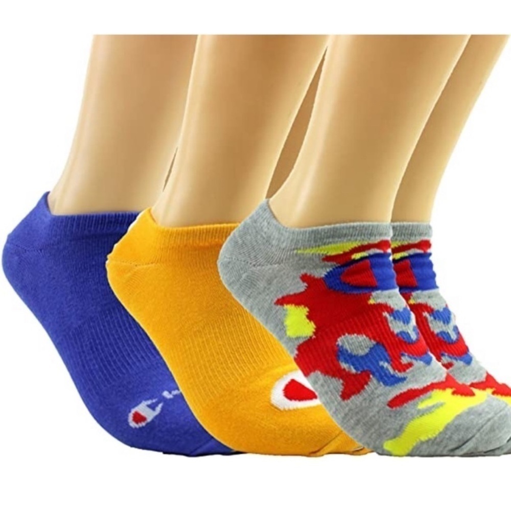 Champion Women’s Multi Logo Super No Show Socks 3-Pack  SZ 8-12